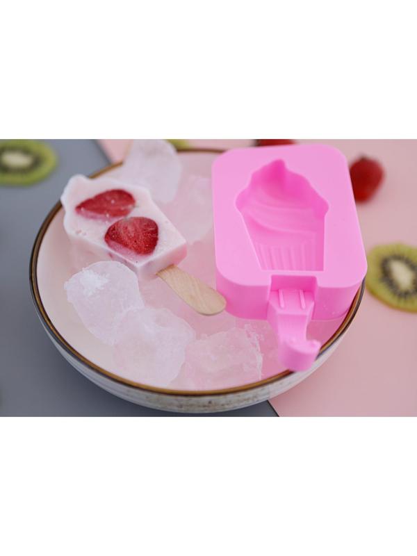 Форма для мороженого Доляна «Капкейк», 14×7,5×2,5 см, цвет розовый