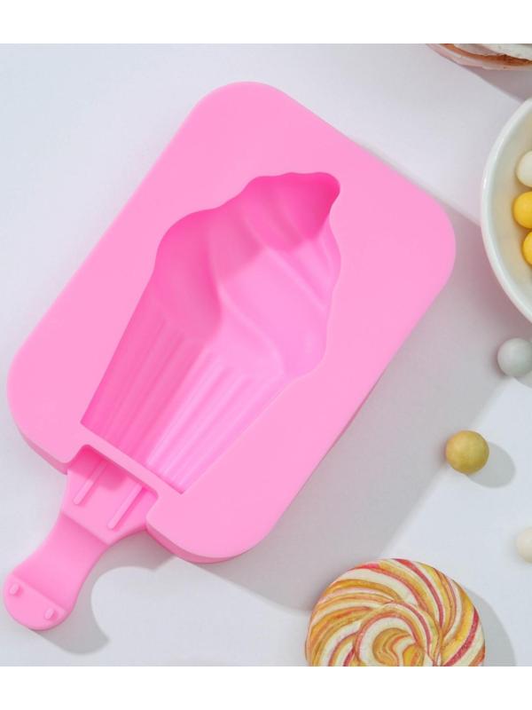 Форма для мороженого Доляна «Капкейк», 14×7,5×2,5 см, цвет розовый
