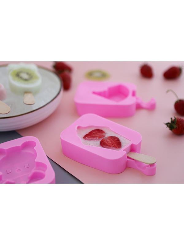 Форма для мороженого Доляна «Капкейк», 14×7,5×2,5 см, цвет розовый