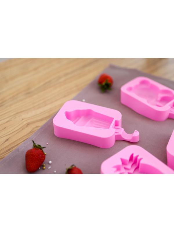 Форма для мороженого Доляна «Капкейк», 14×7,5×2,5 см, цвет розовый