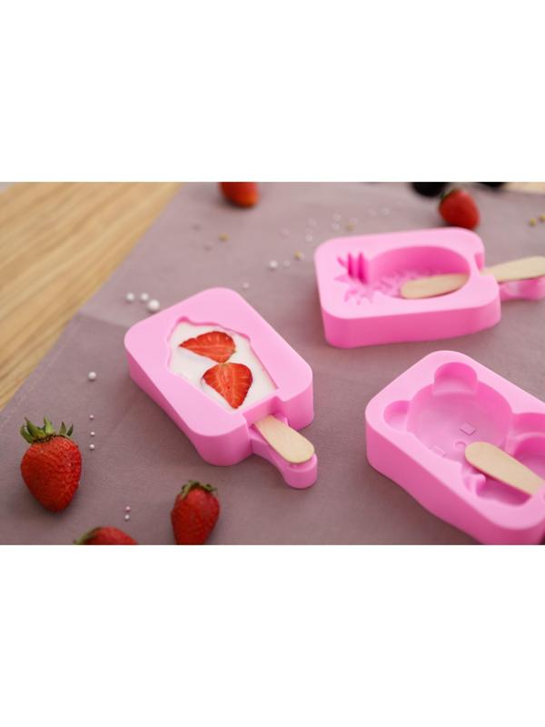 Форма для мороженого Доляна «Капкейк», 14×7,5×2,5 см, цвет розовый