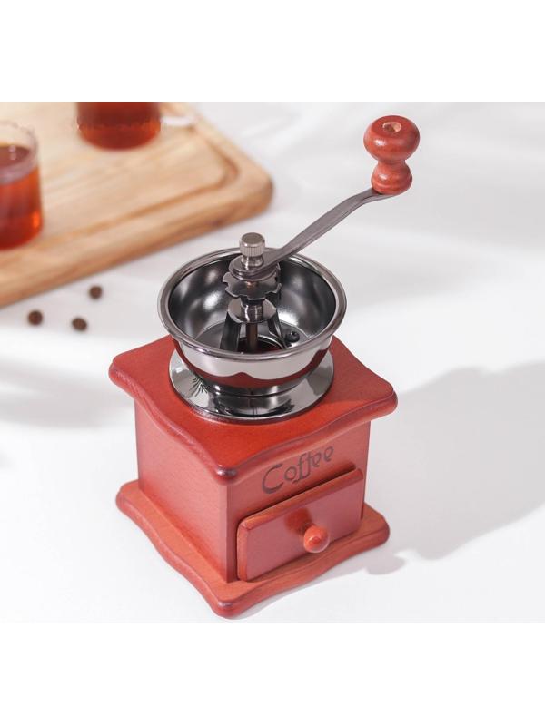 Кофемолка ручная «Утренний кофе», 9,8×16 см, красное дерево