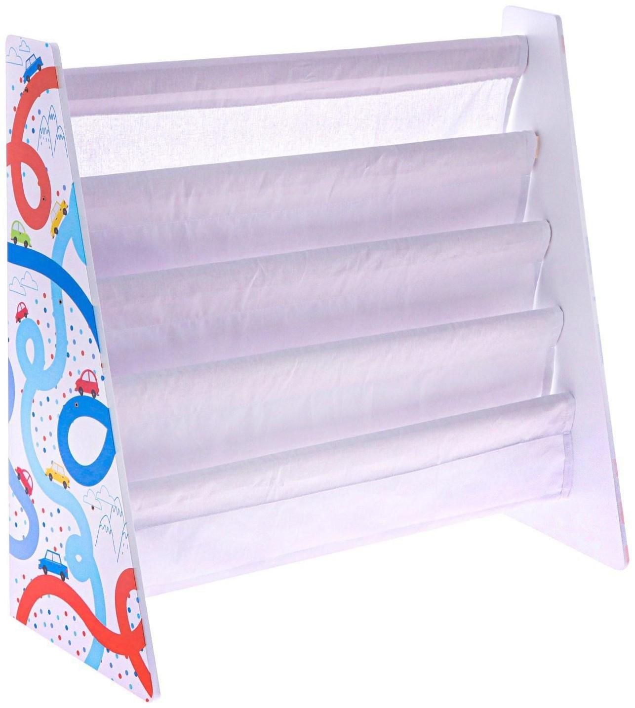 Стеллаж - книжница «Машинки», 60 × 63, серый текстиль