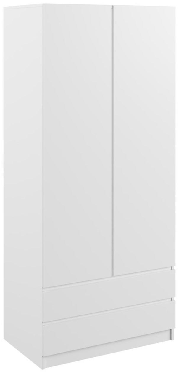 Шкаф 2х ств Мадера с 2-мя ящиками, 900х500х2100, Белый