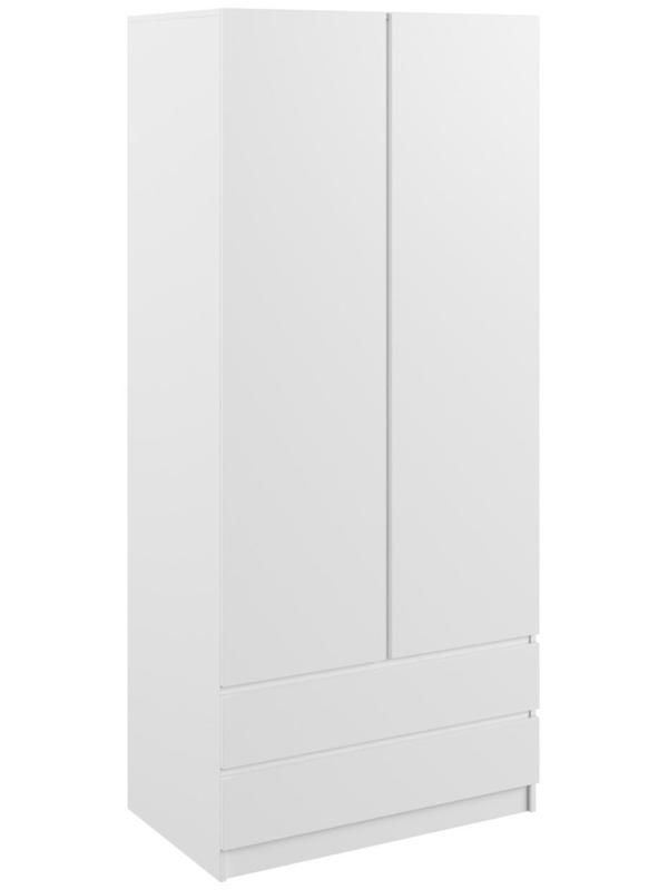 Шкаф 2х ств Мадера с 2-мя ящиками, 900х500х2100, Белый