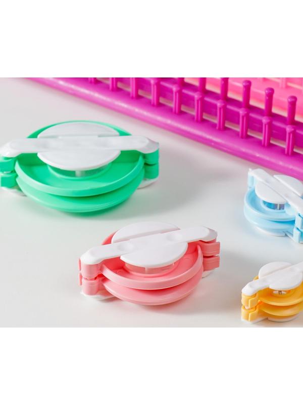 Набор устройств для вязания 4 шт 24х5, 34,5х5, 45х5, 55х5см+4 инстр. д/изготовления помпонов   74125