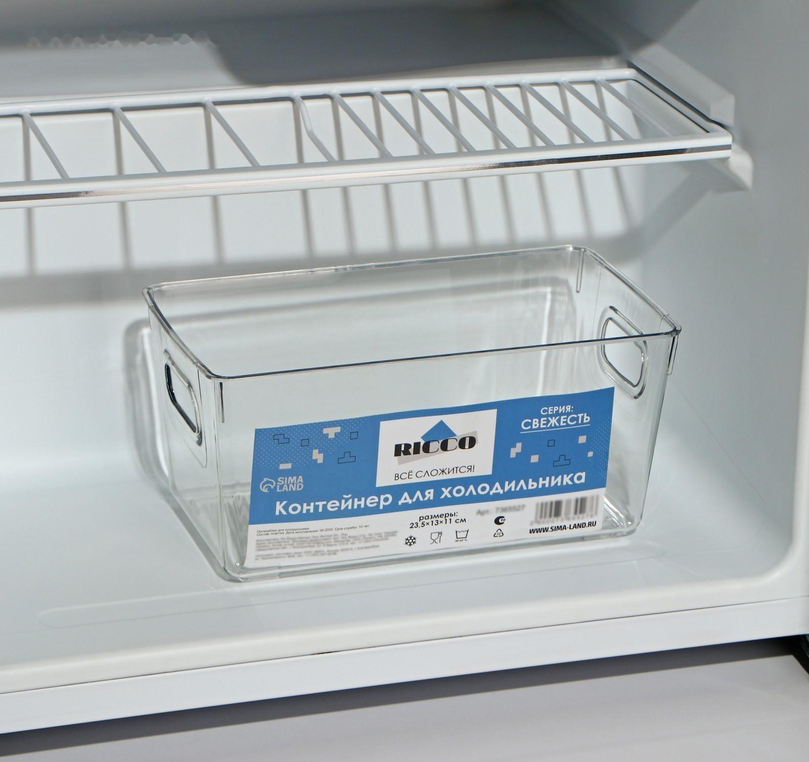 Контейнер для холодильника RICCO, 23,5×13×11 см, цвет прозрачный