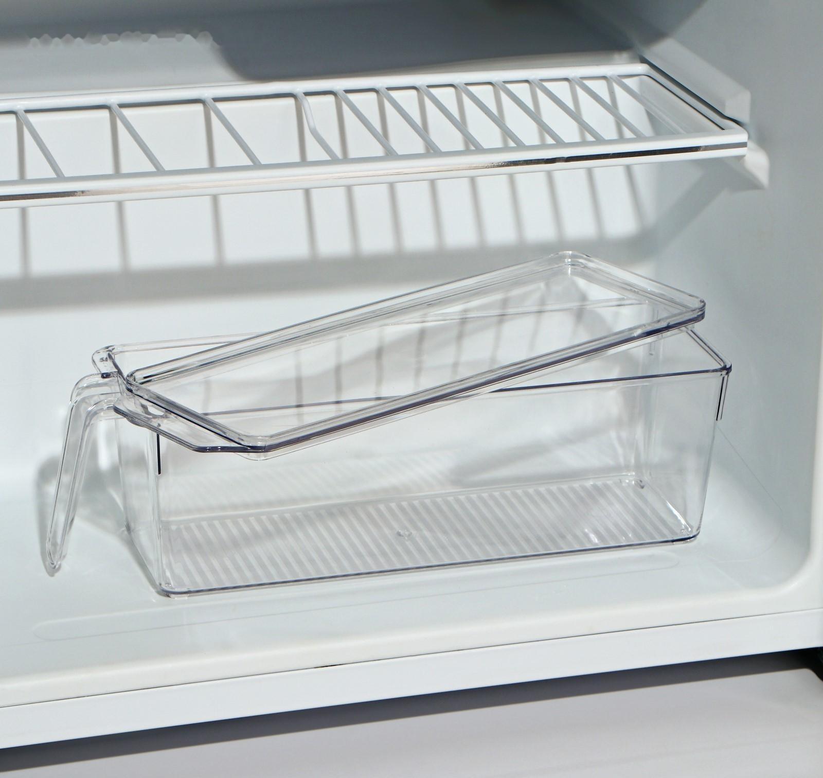 Контейнер для холодильника с крышкой и ручкой, 32×10×10 см