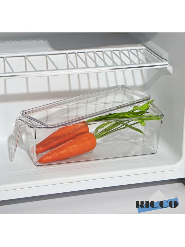 Контейнер для холодильника с крышкой и ручкой, 32×10×10 см