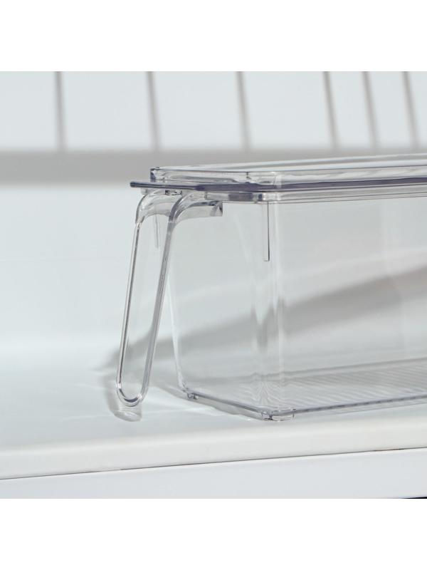 Контейнер для холодильника с крышкой и ручкой, 32×10×10 см