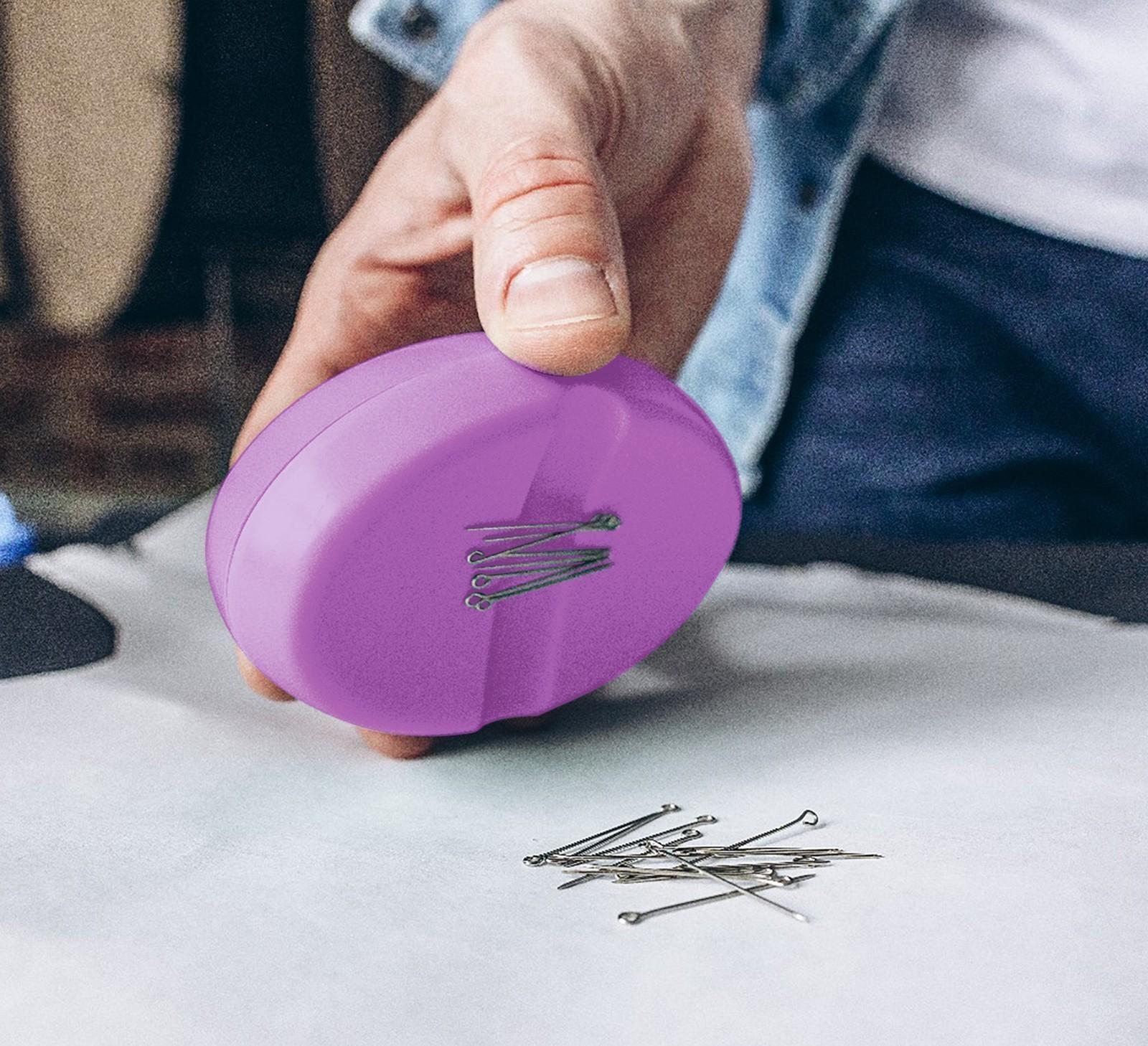 Игольница магнитная, 9,3 × 6,5 см, цвет фиолетовый