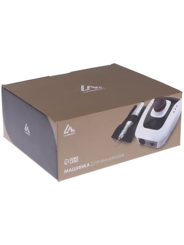 Аппарат для маникюра Luazon LMH-06, 6 насадок, 30 Вт, до 35000 об/мин, черно-белый