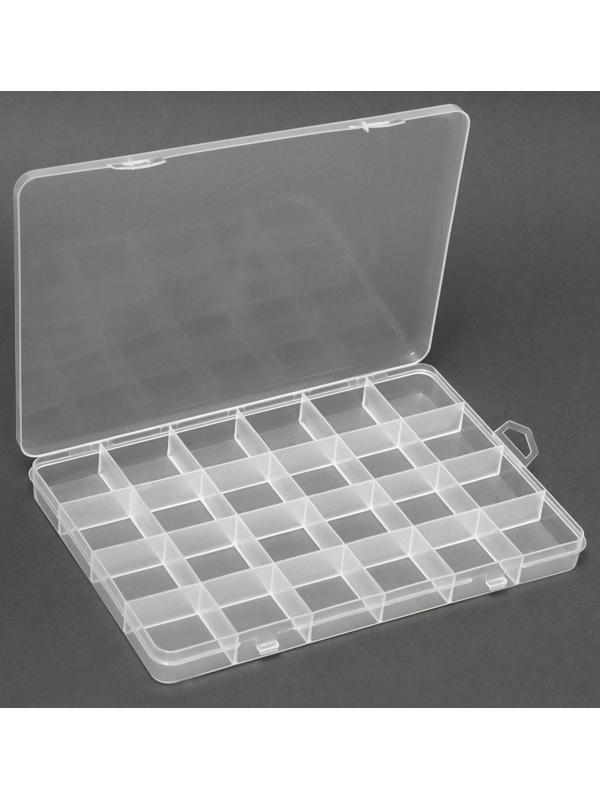 Контейнер для декора, 24 ячейки, 19 × 13 × 1,8 см, цвет прозрачный