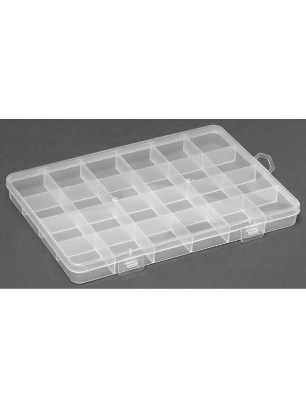 Контейнер для декора, 24 ячейки, 19 × 13 × 1,8 см, цвет прозрачный