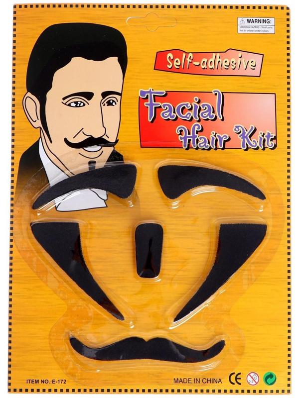 Карнавальные усы «Мачо» с бровями и бакенбардами