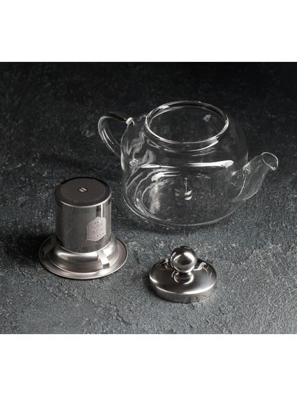 Чайник стеклянный заварочный с металлическим ситом «Калиопа» 350 мл,