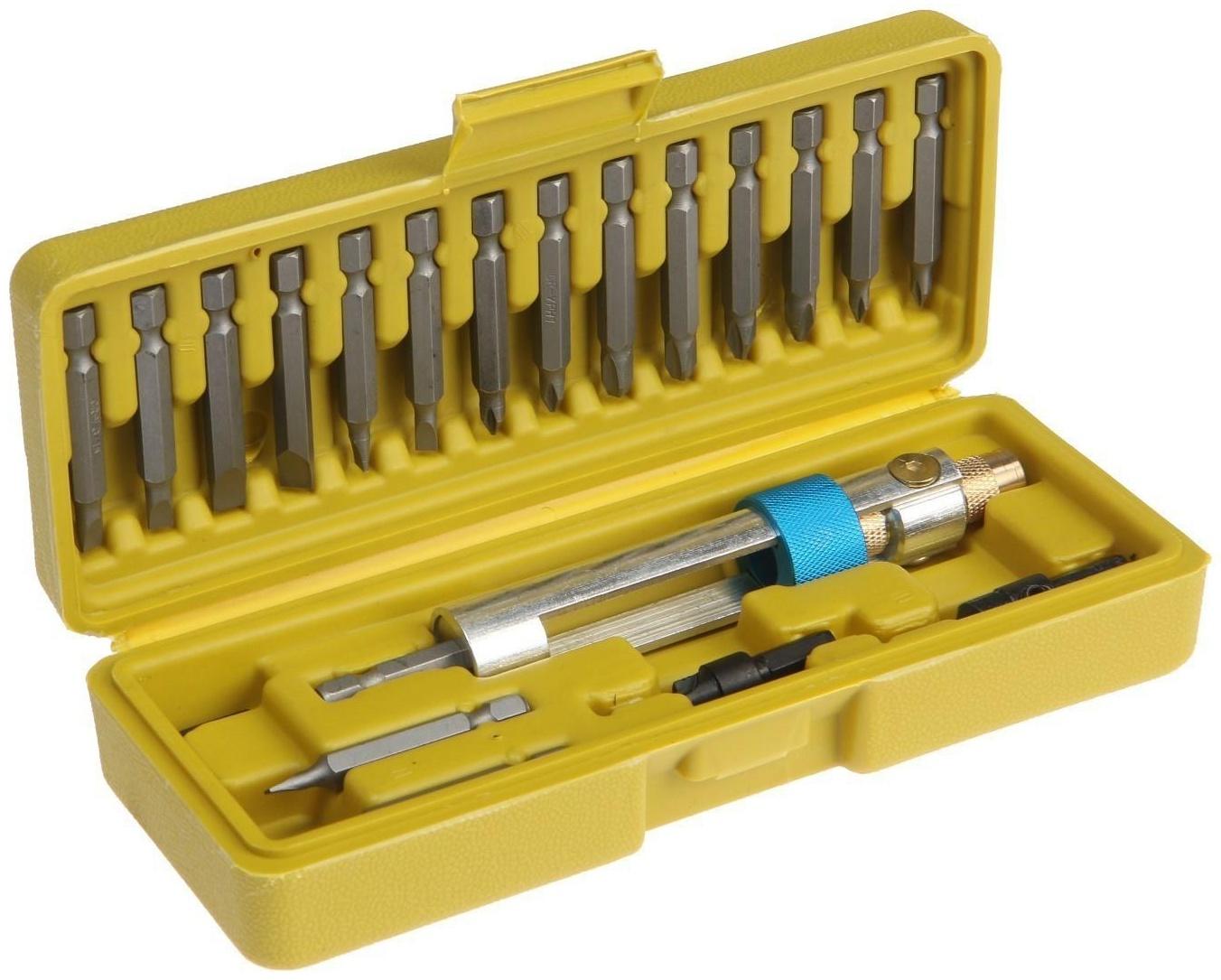 Набор сверл и бит ТУНДРА, с поворотным адаптером 