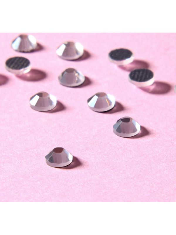 Стразы термоклеевые «Круг», стеклянные, d = 4 мм, 100 шт, цвет серебряный