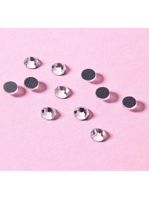 Стразы термоклеевые «Круг», стеклянные, d = 4 мм, 100 шт, цвет серебряный