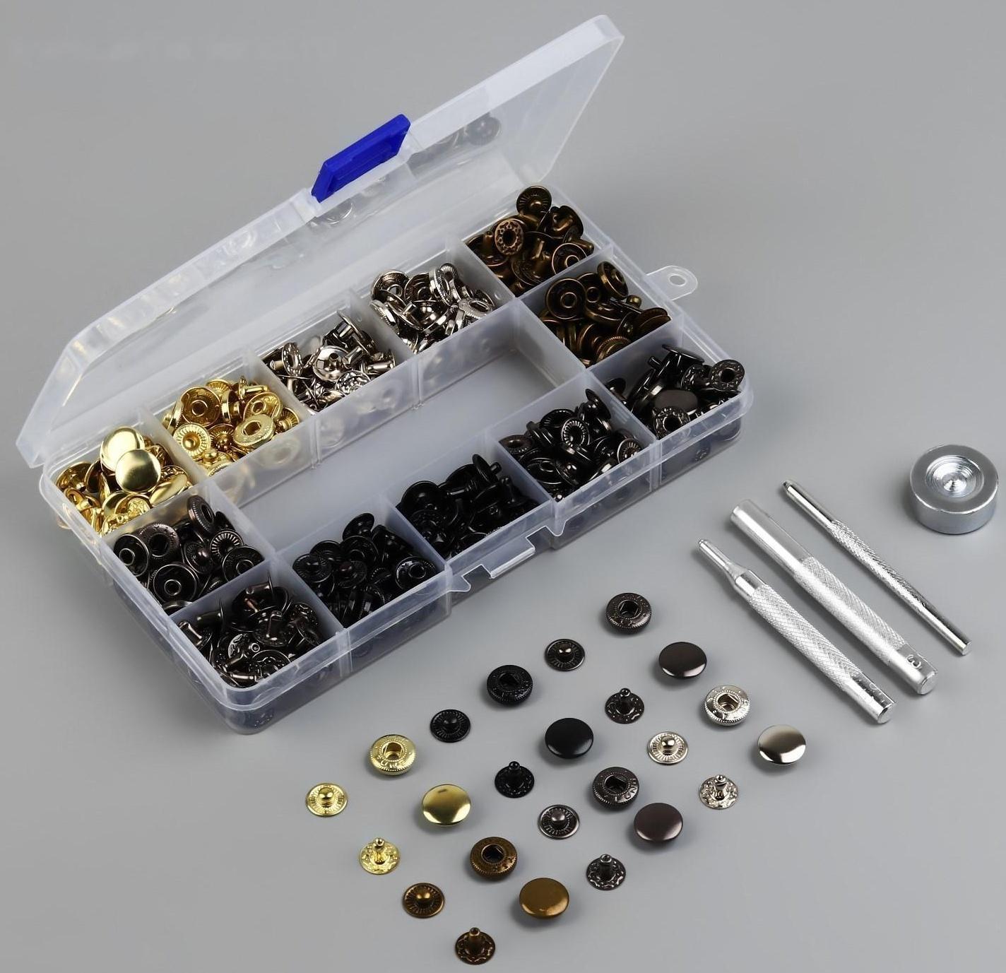 Набор кнопок Альфа, d = 12,5 мм, 120 шт, с установщиком