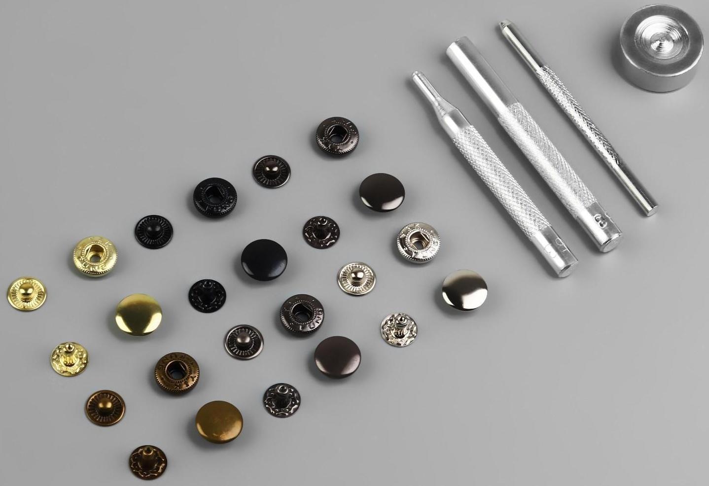 Набор кнопок Альфа, d = 12,5 мм, 120 шт, с установщиком