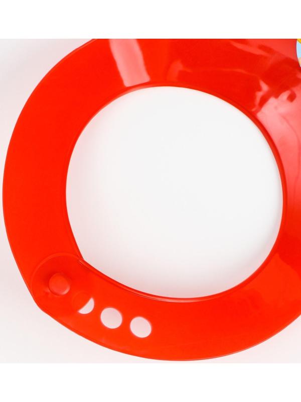 Нагрудник для кормления «Жирафик» пластиковый с карманом, цвет красный