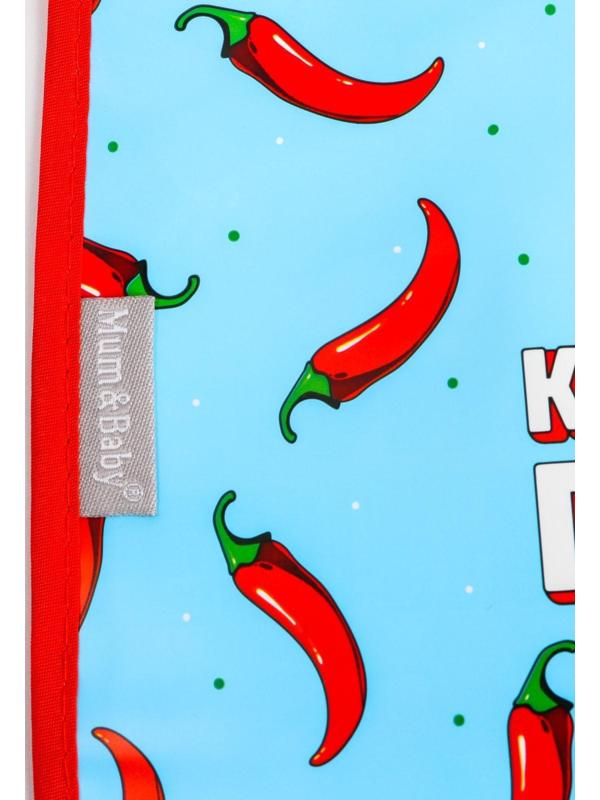 Нагрудник для кормления «Перчик» непромокаемый на липучке, с карманом