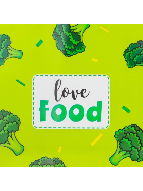 Нагрудник для кормления «Love food» непромокаемый на липучке, с карманом