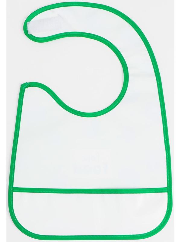 Нагрудник для кормления «Love food» непромокаемый на липучке, с карманом