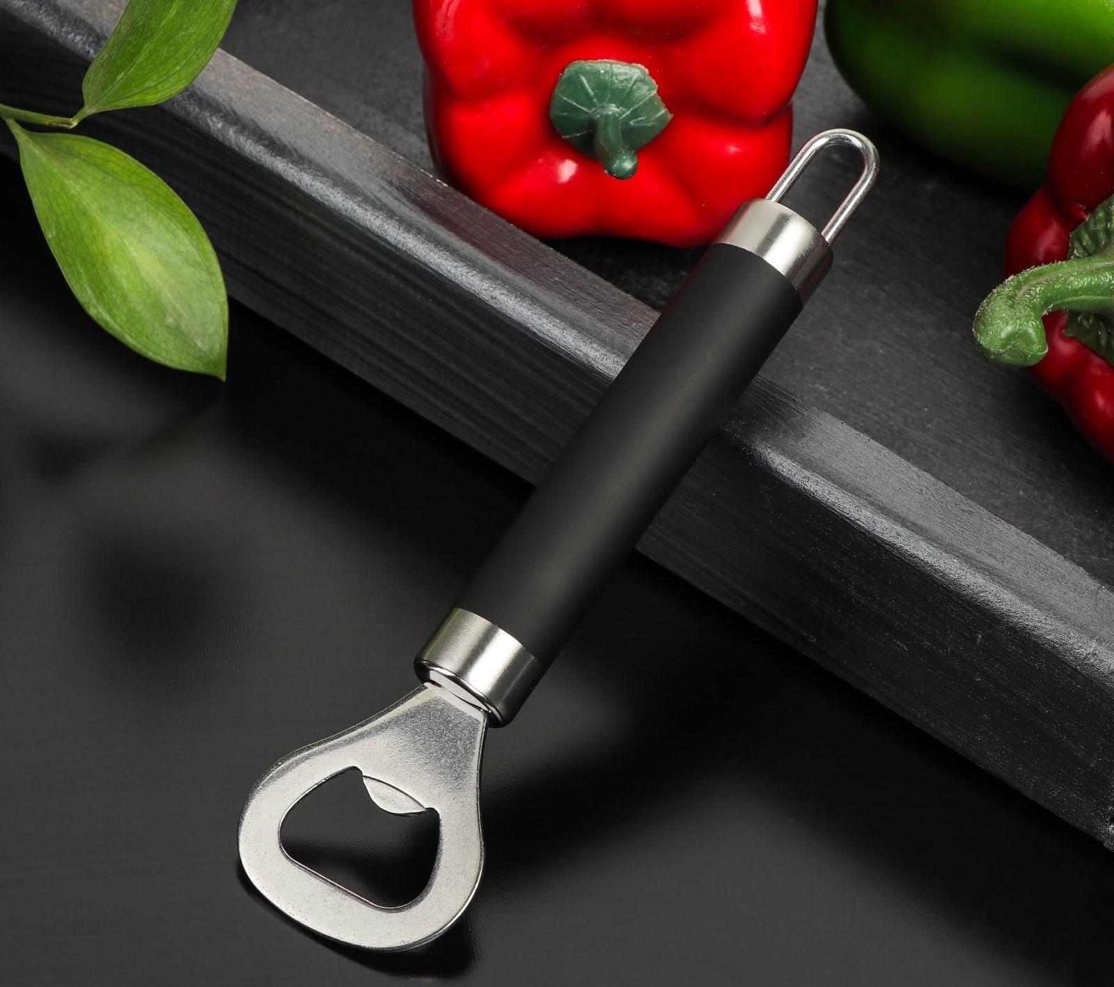 Открывалка Доляна Venus, нержавеющая сталь, цвет чёрный