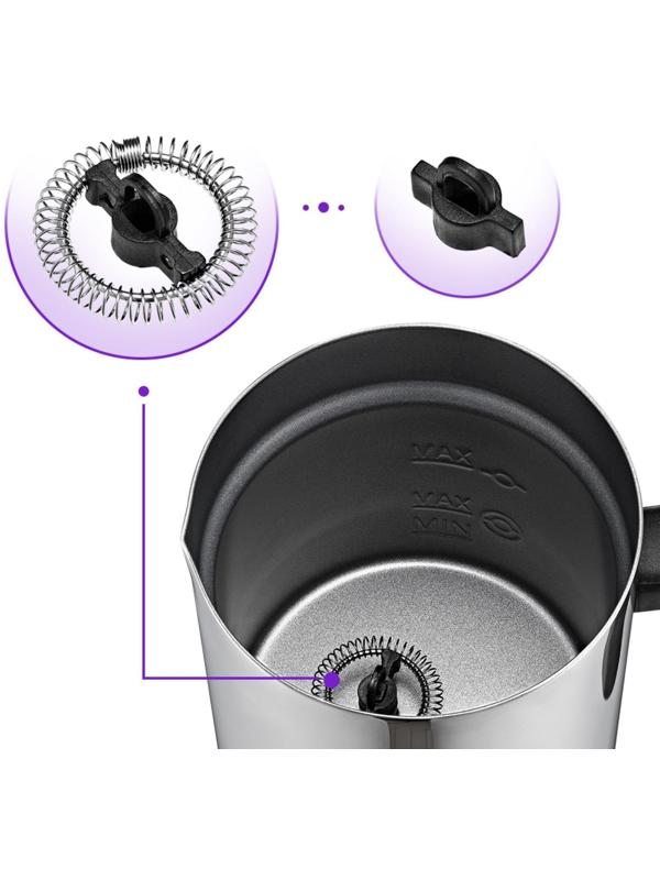 Капучинатор Kitfort КТ-758, 500 Вт, 0.3 л, 4 режима, серый