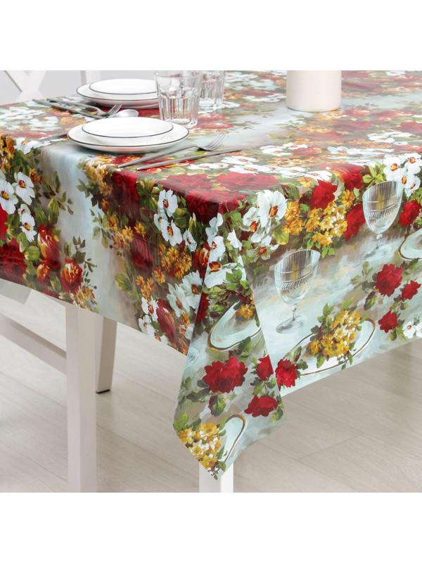 Клеёнка столовая на нетканой основе Доляна «Сад», рулон 20 метров, ширина 137 см, толщина 0,08 мм