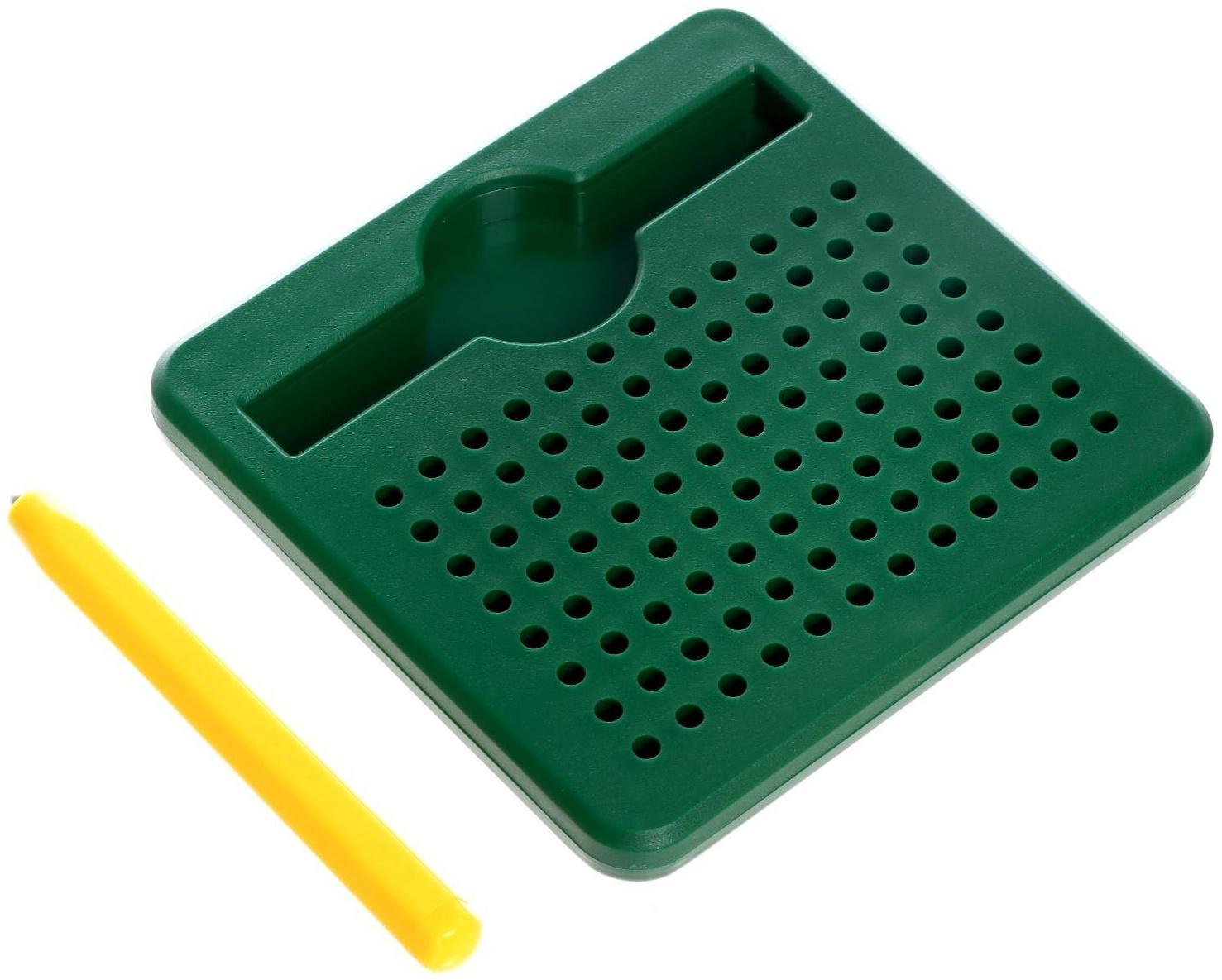 Планшет магнитный для рисования, 96 отверстий, зелёный