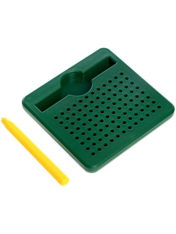 Планшет магнитный для рисования, 96 отверстий, зелёный