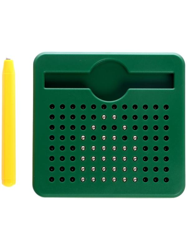 Планшет магнитный для рисования, 96 отверстий, зелёный