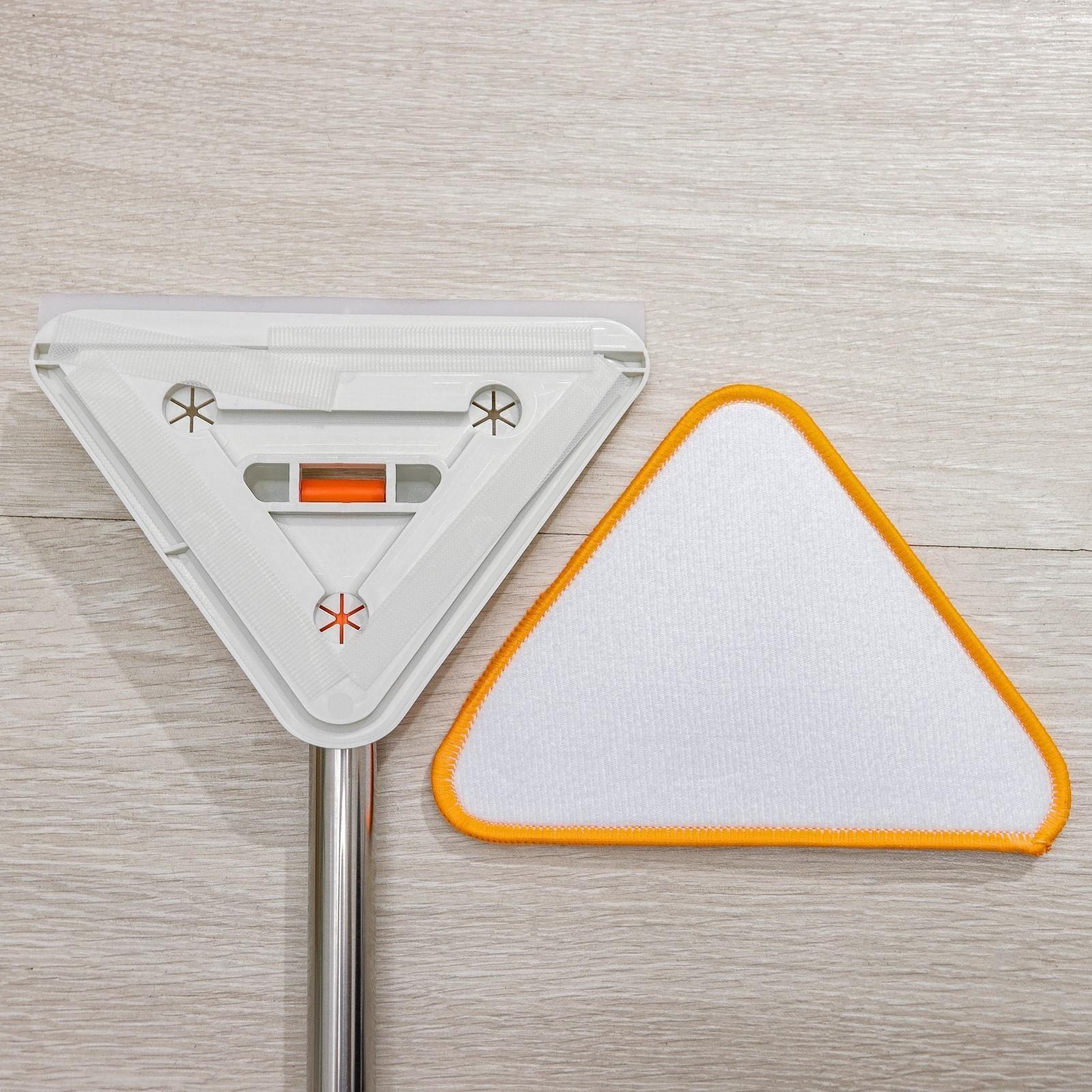 Окномойка фигурная, стальная ручка, 2 секции, 102 см, насадка из микрофибры 20×15 см