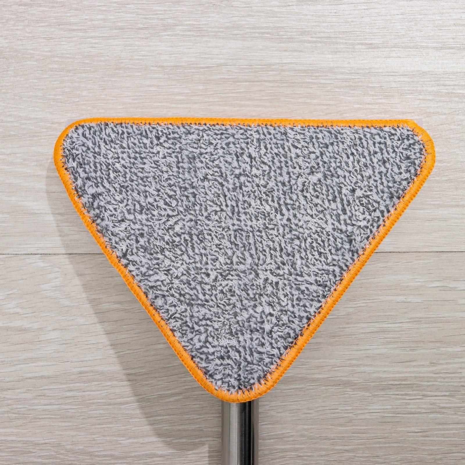 Окномойка фигурная, стальная ручка, 2 секции, 102 см, насадка из микрофибры 20×15 см