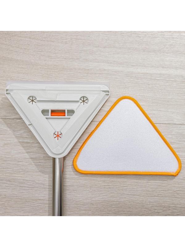 Окномойка фигурная, стальная ручка, 2 секции, 102 см, насадка из микрофибры 20×15 см