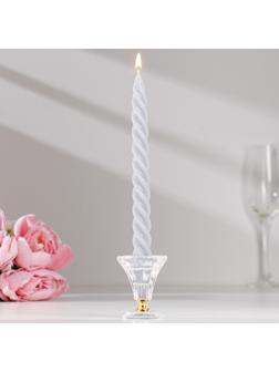 Набор свечей витых, 2,3х 24,5 см, 5 ч, 50 г, 4 штуки, серый