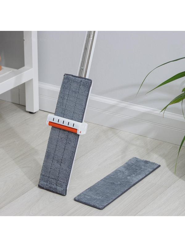 Швабра с отжимом и водосгоном Raccoon, 2 насадки из микрофибры 39×12 см, стальная ручка 130 см