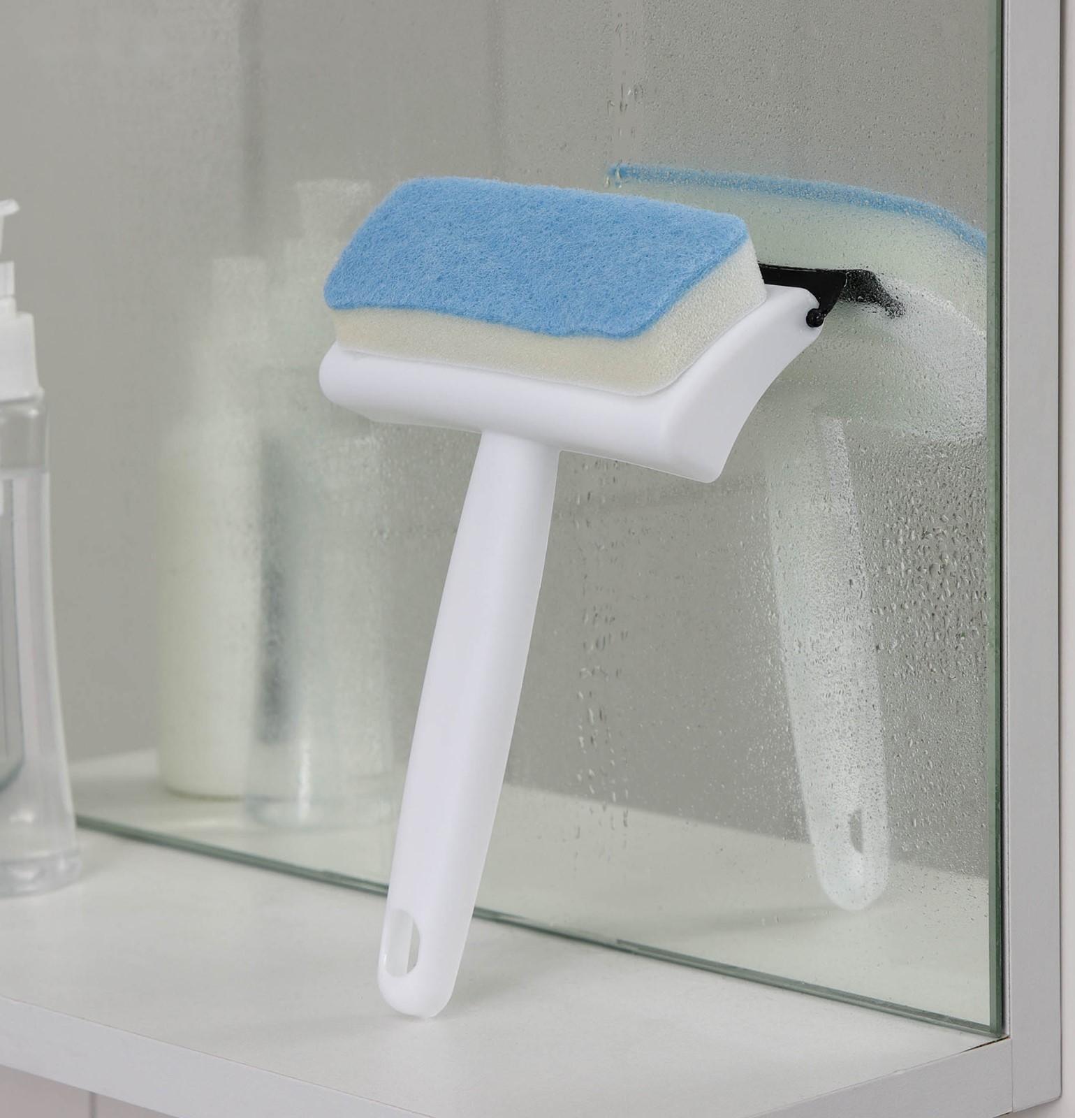 Окномойка с поролоновой насадкой Доляна «Компакт», для зеркал, стекол и душевых кабин, 12×18×4 см