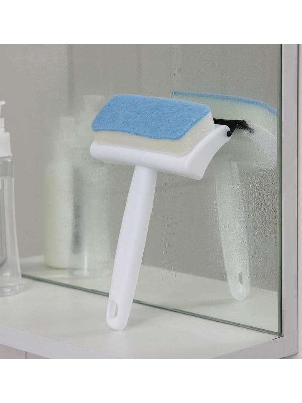 Окномойка с поролоновой насадкой Доляна «Компакт», для зеркал, стекол и душевых кабин, 12×18×4 см