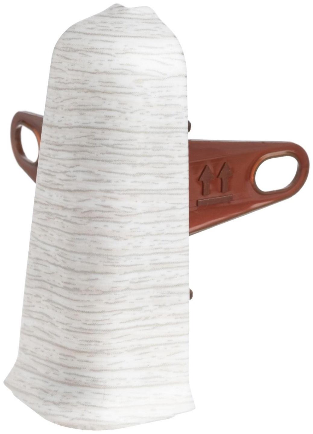 Угол наружный (внешний) с крепежом для плинтуса 70мм 