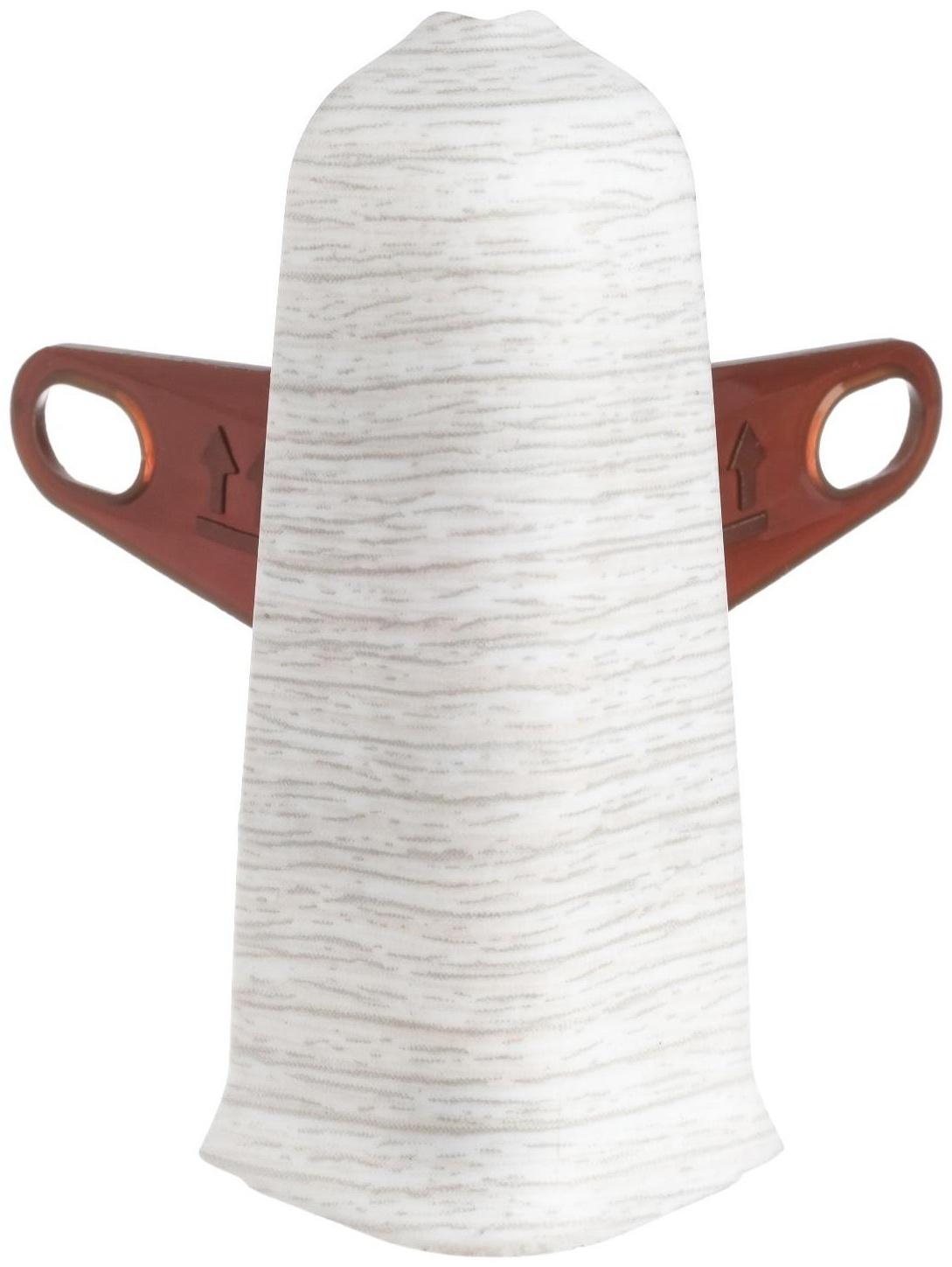 Угол наружный (внешний) с крепежом для плинтуса 70мм 