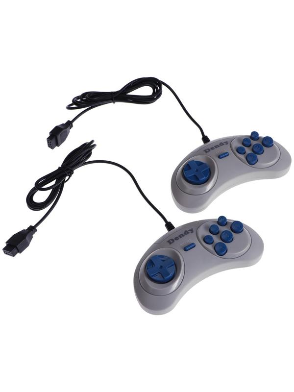 Геймпад для Dendy 8-bit, 9pin, 2 шт в комплекте, серый
