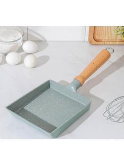 Сковорода «Омлет», 19×15 см, с деревянной ручкой, антипригарное покрытие