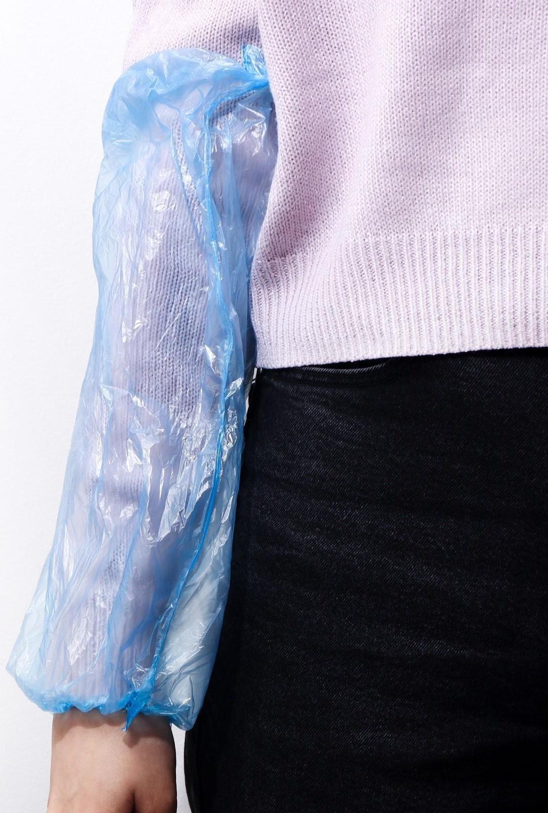 Нарукавники полиэтиленовые, синие, 10 мкм