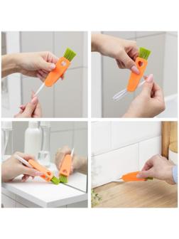 Щётка универсальная, 3 щётки в одном корпусе, 13 см, цвет МИКС