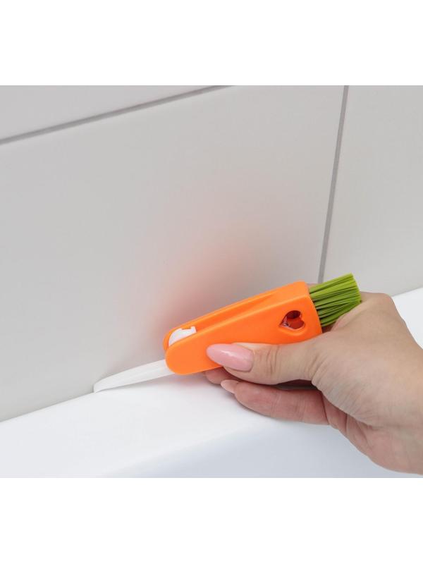 Щётка универсальная, 3 щётки в одном корпусе, 13 см, цвет МИКС