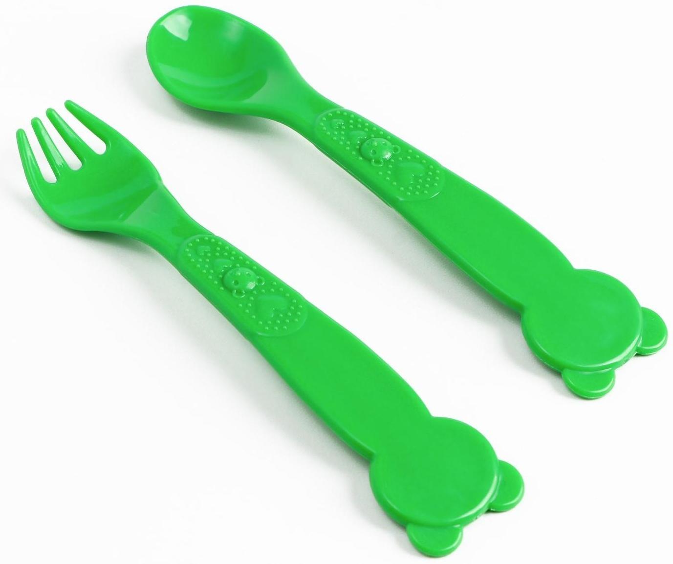 Набор детской посуды «Медвежонок», тарелка на присоске 250мл, вилка, ложка